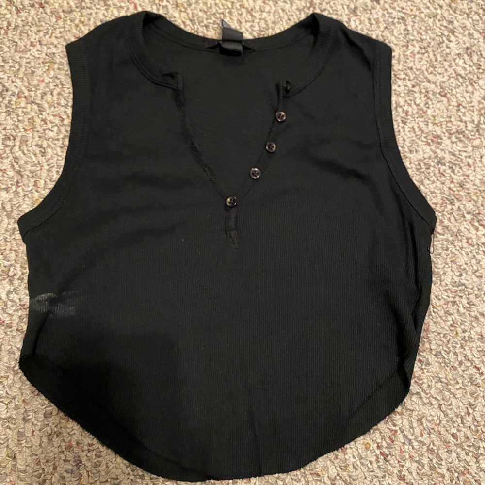 V Neck Cropped Tank Top